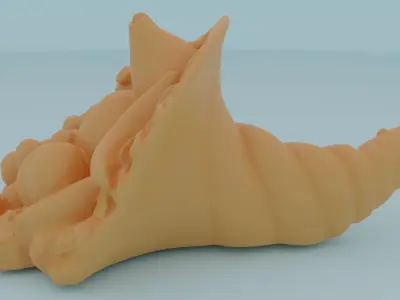 Cornucopia Horn of plenty high-poly 3D model