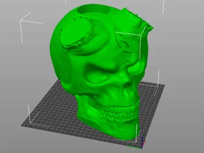 Celtic Skull III  with Horns  Tealight Holder STL 3D Print Model 3D print model