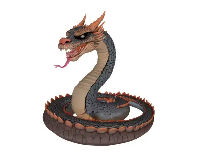 Dragon Snake Low-poly 3D model