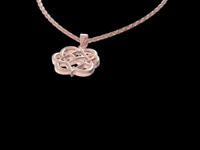 Interwoven Floral Heart Pendant Free 3D print model