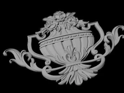 Central decor ornament for furniture 3D model 952