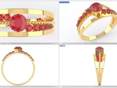 Digital Preciousness Custom-made ring in 3D modeling 3D print model shop