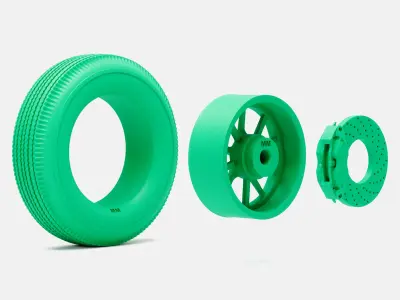 15x6 ET Gasser Wheel Firestone 820-15 Tire 3D print model