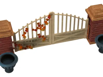 ranch gate high-poly 3D model