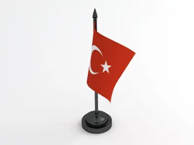 Table Flag Turkey 3D model