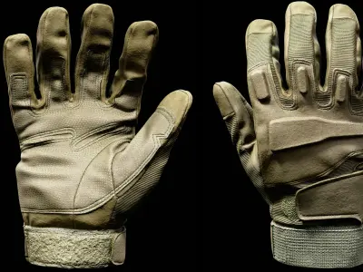 Tactical Gloves 043 Low-poly 3D model