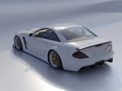 CAR - Mercedes sl65 amg with interior Low-poly 3D model