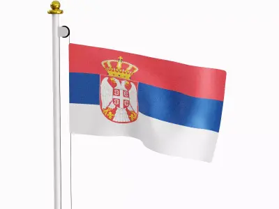 Flag of the Serbia Low-poly 3D model