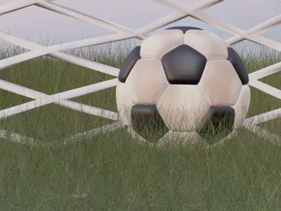 Football soccer ball in grass Low-poly 3D model