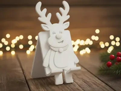 Reindeer phone stand 3D print model