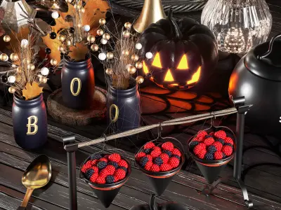 halloween table setting 3D model