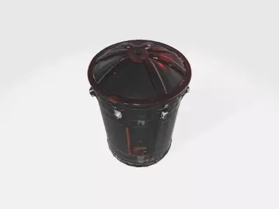 4 Low-Poly Dust Bin Models - Game-Ready Low-poly 3D model