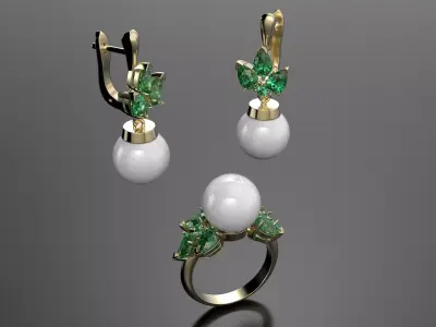 Pearls set for women  3D print model