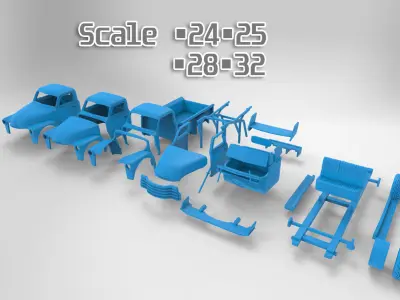 Ready to print racing Car drift Chev pickup 3100 3D print model