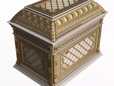 Chest 08 White Low-poly 3D model