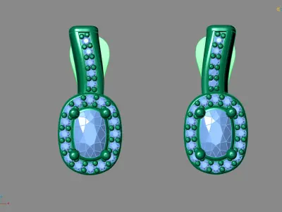 Women Earrings 3DM STL Womens Earring Renders 3D print models   3D print model 2