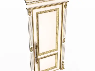 Carved Door Classic 01602 White Low-poly 3D model