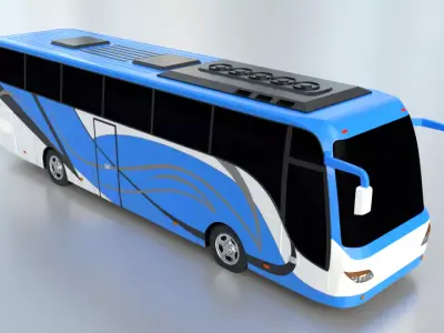 blue motorcoach 3D model