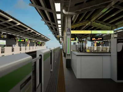 Japanese Railway station 3D model