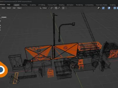 WAR Fixtures Low-poly 3D model