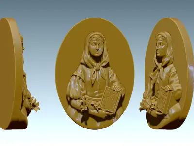 Saint Dymphna Pendant CNC and 3D print model