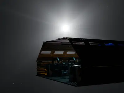 sci-fi modular interior space station 3D model