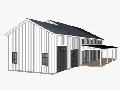 Barndominium House 033 -Archimple LLC Low-poly 3D model