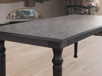 Realistic Black Wooden Table  Interior Asset -Blender Free 3D model