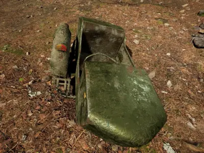 Post apocalypse motorcycle Low-poly 3D model