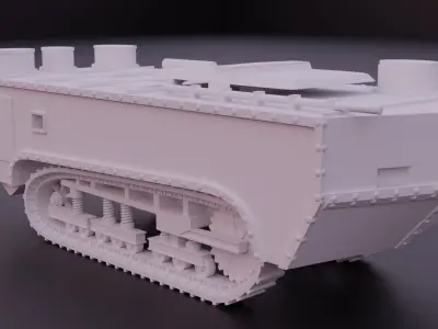 Saint-Chamond WW1 tank 3D print model