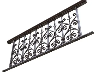 Forged Balcony Railing Pl22-DQ 3D model