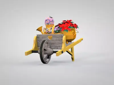 Garden Decor Antique Welbarrow 3D model