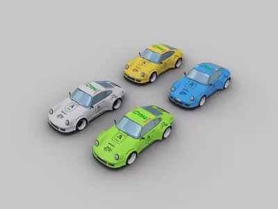 Porsche 911 rauh-welt  Low-poly 3D model