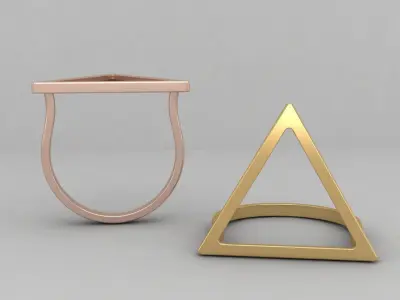 lightweight triangle minimal ring 112-MW 3D print model