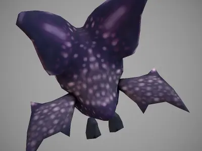 Microbat Cartoon Low-poly 3D model