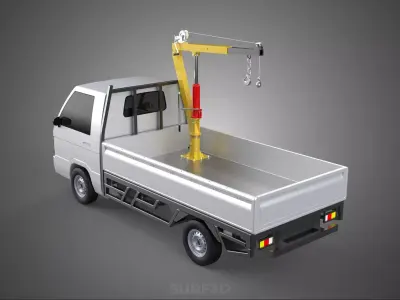 SWIVEL JIB CRANE LIFTING WINCH HOIST HOOK FLATBED TRUCK PICKUP 3D model