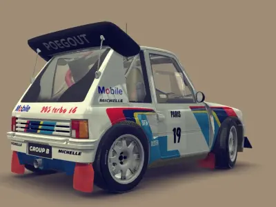 Cartoon Rally Car 3D model