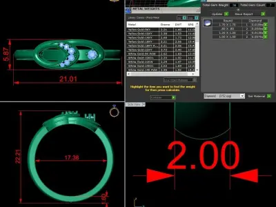 Jewelry Diamond Ring 3D Print Model  3D print model 11