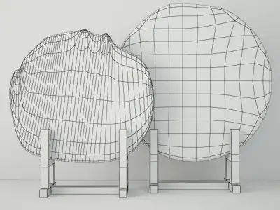 Black Petrified Wood Slices 3D model