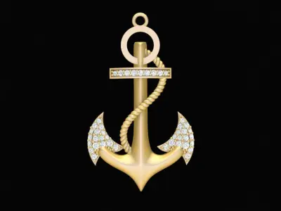 Luxury Anchor Pendant Jewelry 3D Model 2019 3D print model