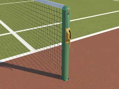 Detailed Tennis Court Low-poly 3D model