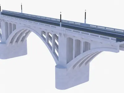 Road bridge PBR 3D model