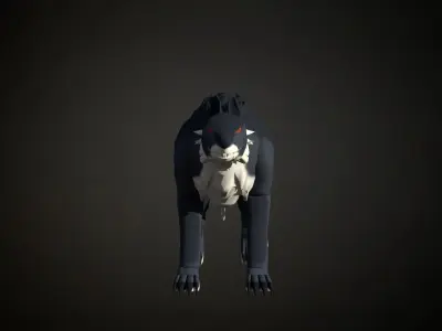 Roblox r6 wolf model Low-poly 3D model Low-poly 3D model