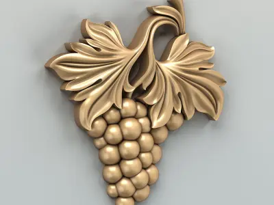 Carved decor vertical 016 3D model