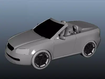 open hood car Low-poly 3D model