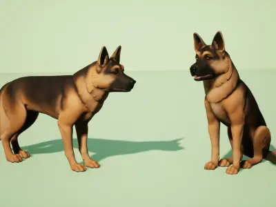 Shepherd dog Low-poly 3D model