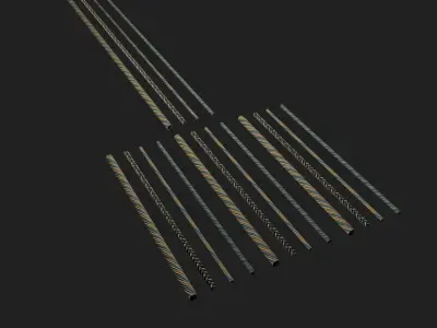 Four pieces of rope 3D model