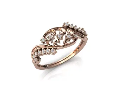 Women Ring Diamond Stone STL 3DM Lightweight Printable 3D print model 61