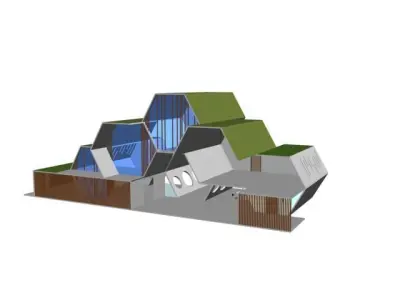 3D School Building Design MAX Model 3D model