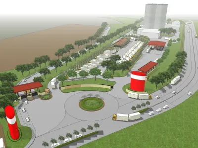 Layout for Cement plant entrance 3D model